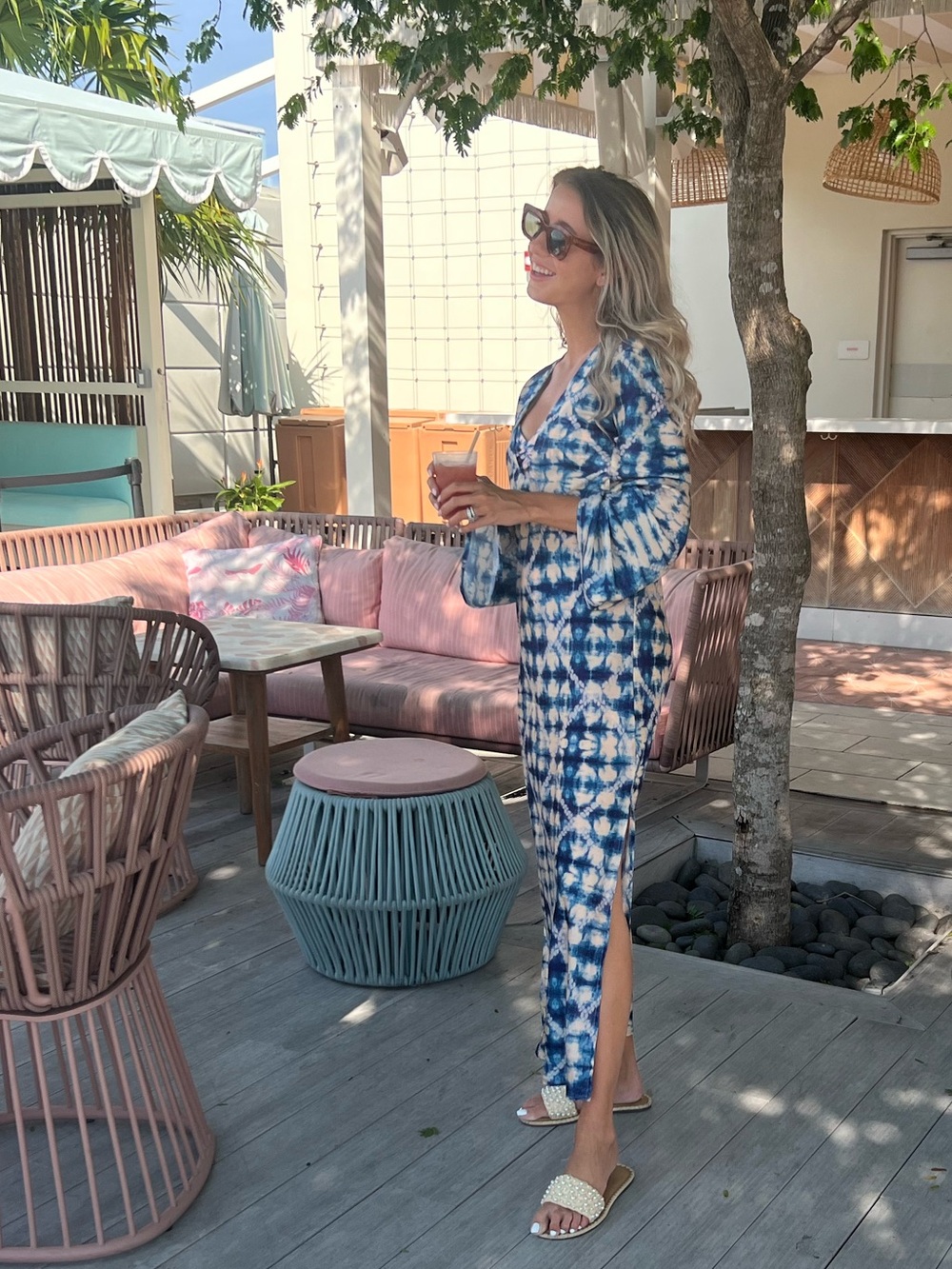 Skatie Blue & Cream Tie-Dye Coverup/Dress - Picture 6 of 6
